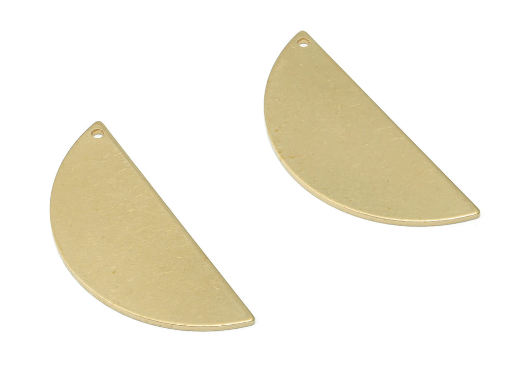 Personalized Stamping Blank - Brass Semicircle Earring Charms - Raw Brass Half Moon Pendant - Jewelry Supplies - 39.18x15.46x0.93mm - PP4916 - DOMEDBAZAAR