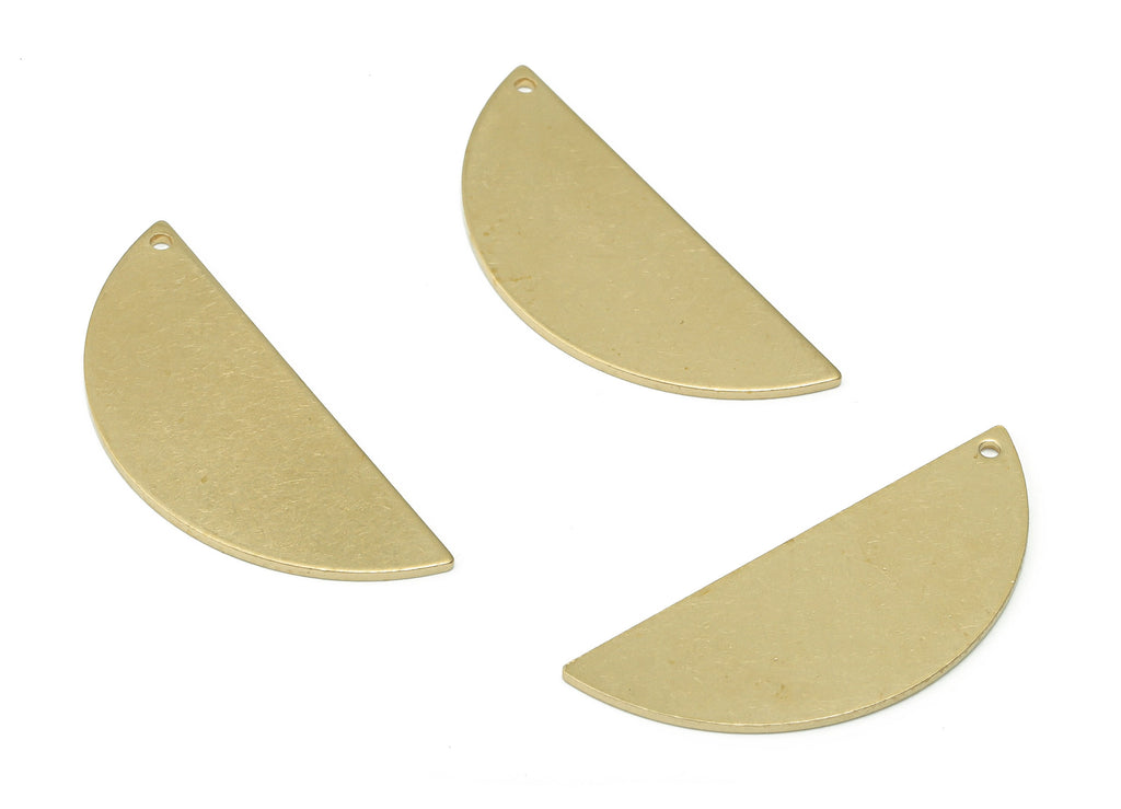 Personalized Stamping Blank - Brass Semicircle Earring Charms - Raw Brass Half Moon Pendant - Jewelry Supplies - 39.18x15.46x0.93mm - PP4916 - DOMEDBAZAAR