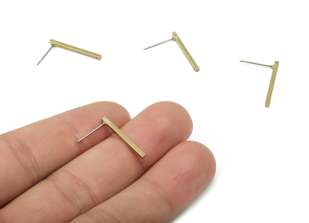 Brass Stick Earring Post - Brass Stick Earring Stud - 316 Stainless Steel Stud - Jewelry Making Supplies - 20.12x1.5x1.44mm - PP4890 - DOMEDBAZAAR