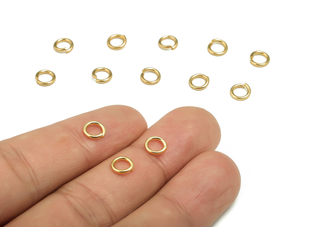 Brass Open Jump Rings - 6x1mm - Gold Open Jump Rings - 18K Real Gold Plated Brass - Jewelry Making Supplies - 6x6x1mm - RGP4138-6*1 - DOMEDBAZAAR