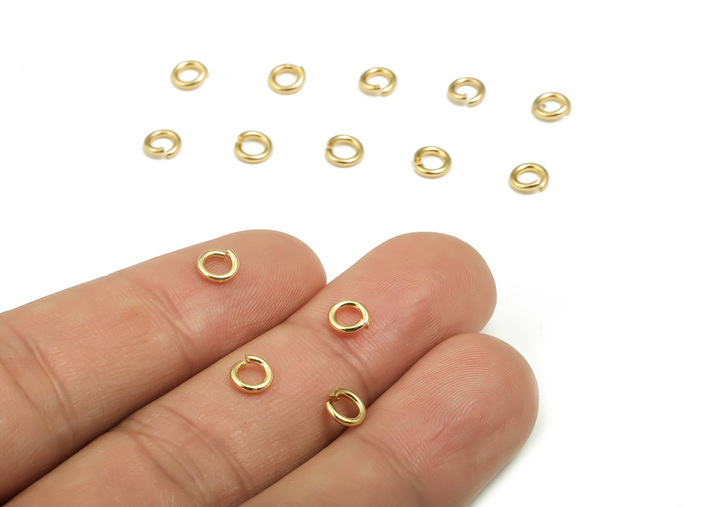 Brass Open Jump Rings - 5x1mm - Gold Open Jump Rings - 18K Real Gold Plated Brass - Jewelry Making Supplies - 5x5x1mm - RGP4138-5*1 - DOMEDBAZAAR