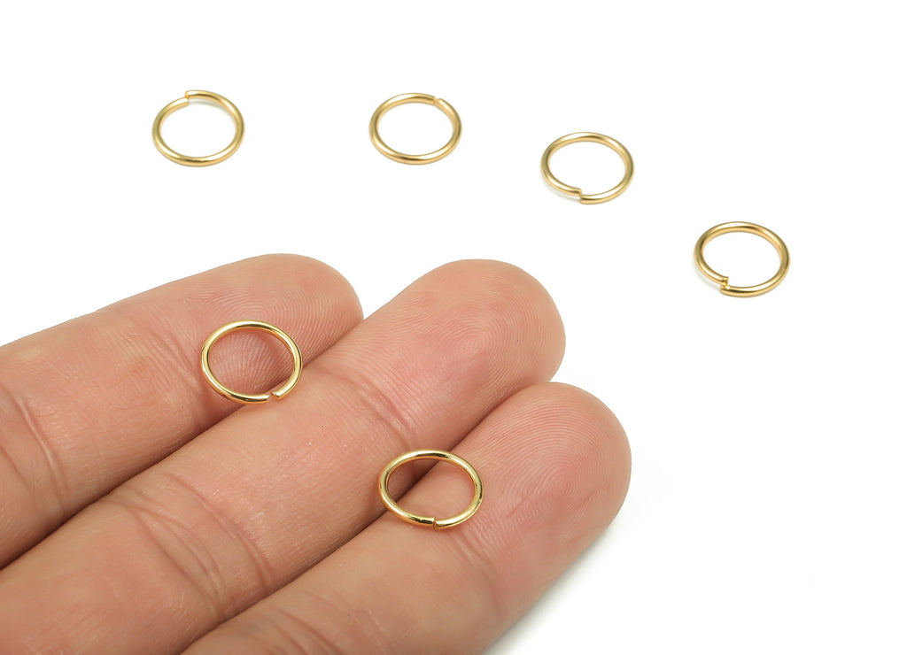 Brass Open Jump Rings - 10x1mm - Gold Open Jump Rings - 18K Real Gold Plated Brass - Jewelry Making Supplies - 10x10x1mm - RGP4138-10*1 - DOMEDBAZAAR