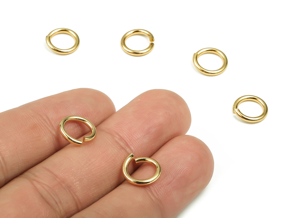Brass Open Jump Rings - 10x1.5mm - Gold Open Jump Rings - 18K Real Gold Plated Brass - Jewelry Making Supplies - 10x10x1.5mm -RGP4138-10*1.5 - DOMEDBAZAAR