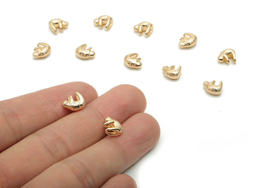 Brass Texture Monkey Earring Connector - Gold Monkey Figure Charms and Pendant - 18K Real Gold Plated Brass - 9.44x7.89x4.53mm - RGP4266 - DOMEDBAZAAR
