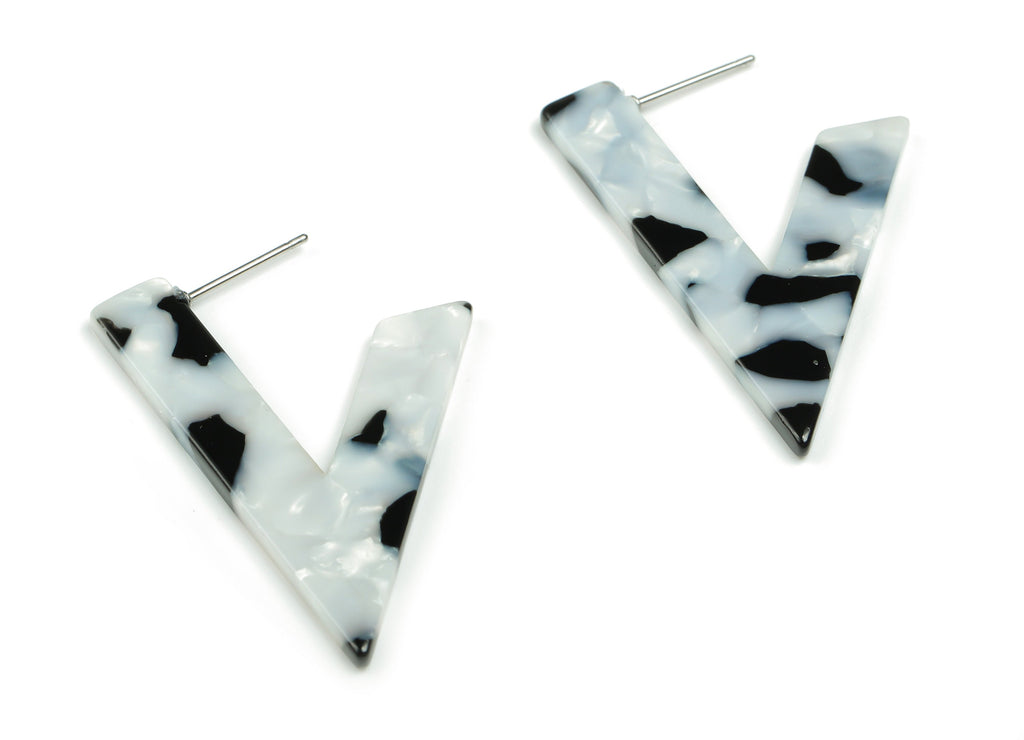 Acetate V Earring Post - Acetate V Earring Stud - 316 Stainless Steel Surgical Stud - Color Code: A15 - 39.81x25.39x2.58mm - AC2350-A15 - DOMEDBAZAAR