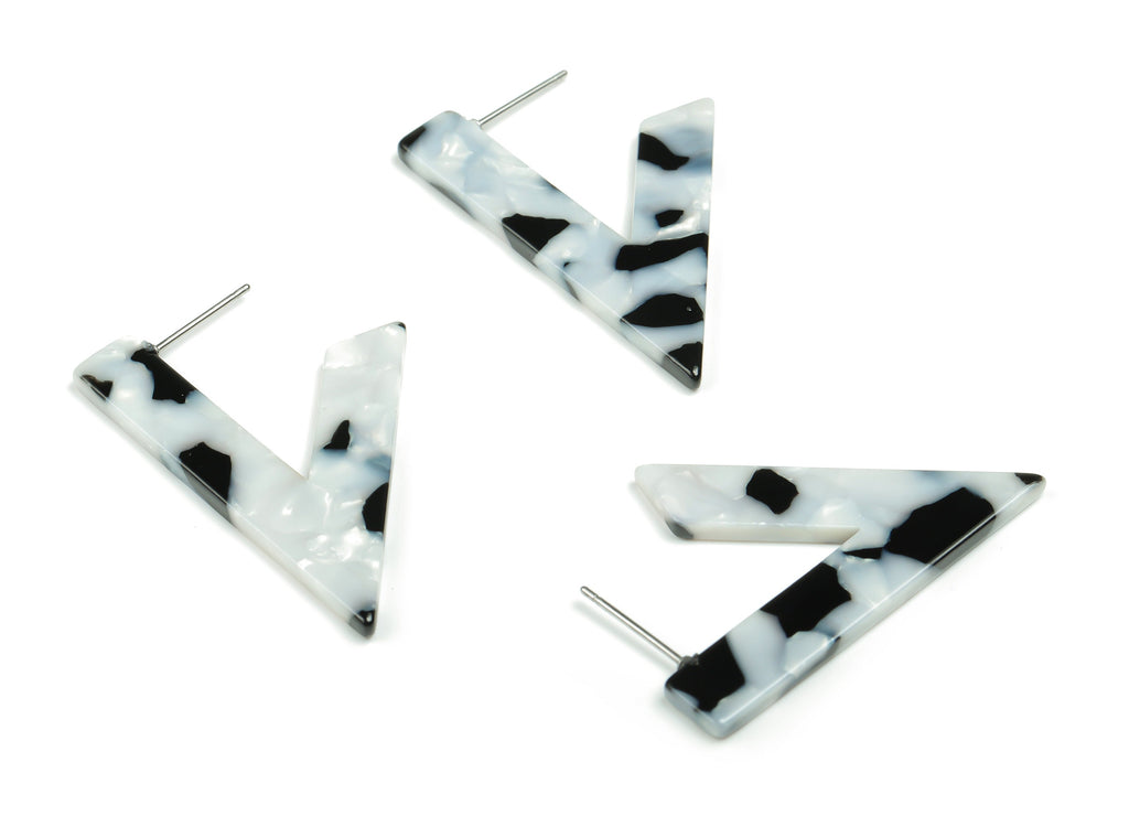 Acetate V Earring Post - Acetate V Earring Stud - 316 Stainless Steel Surgical Stud - Color Code: A15 - 39.81x25.39x2.58mm - AC2350-A15 - DOMEDBAZAAR