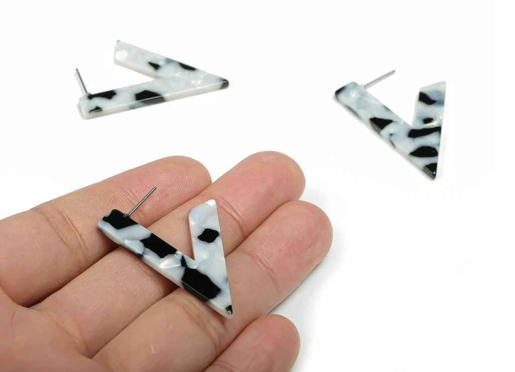 Acetate V Earring Post - Acetate V Earring Stud - 316 Stainless Steel Surgical Stud - Color Code: A15 - 39.81x25.39x2.58mm - AC2350-A15 - DOMEDBAZAAR