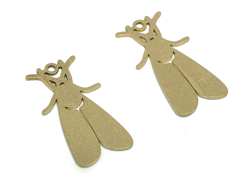 Personalized Stamping Blank - Brass Moth Earring Charms - Raw Brass Moth Pendant - Jewelry Making Supplies - 34.87x18.42x0.84mm - PPA1309 - DOMEDBAZAAR