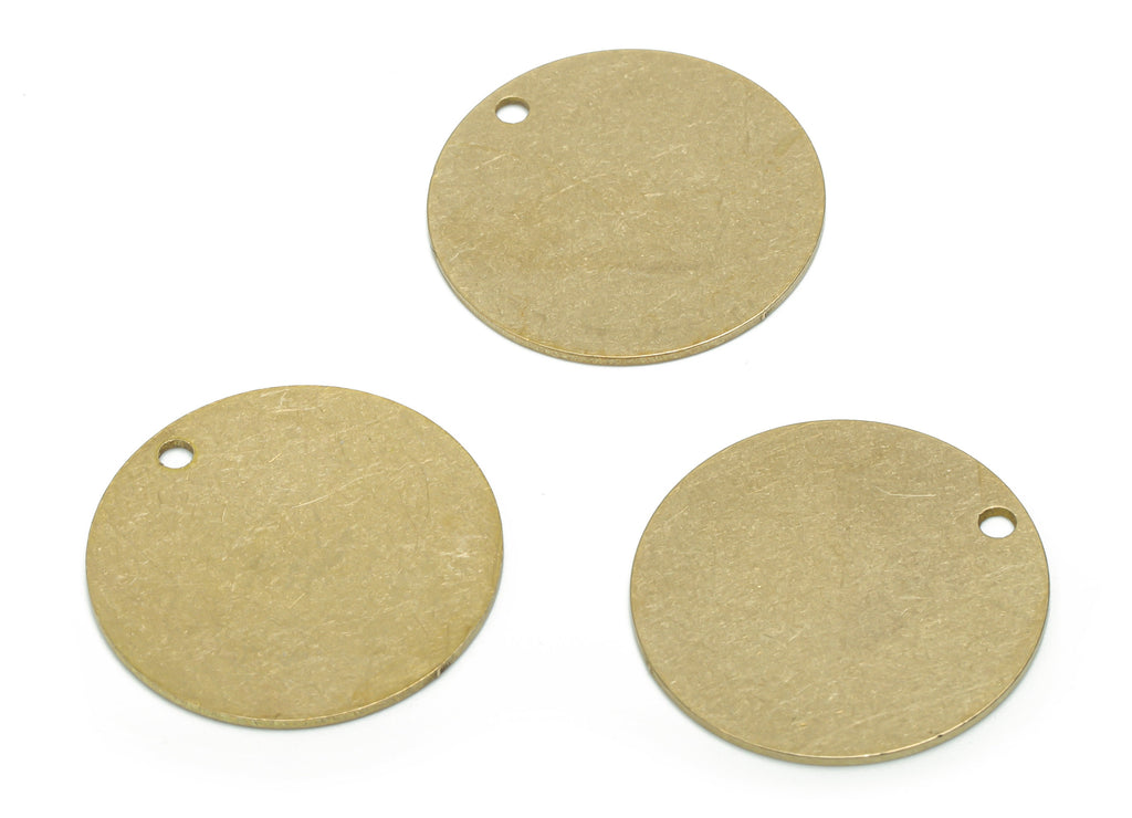 Personalized Stamping Blank - Brass Round Earring Charms - Raw Brass Circle Pendant - Jewelry Making Supplies - 23.81x23.81x0.7mm - PPA0633X - DOMEDBAZAAR