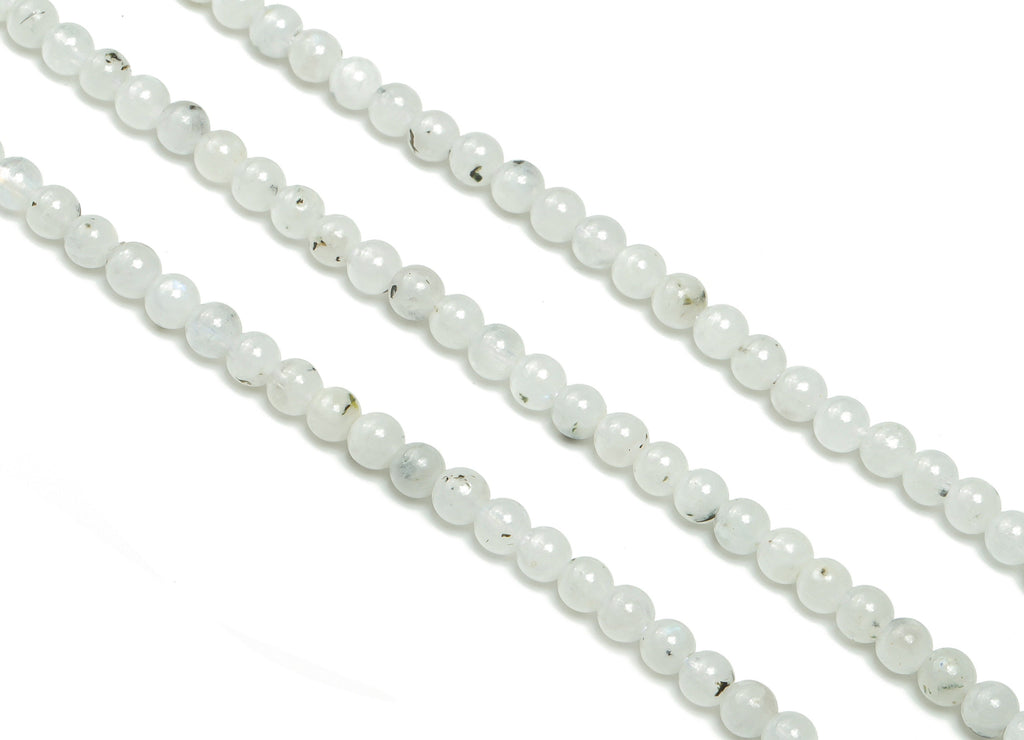 Blue Moonstone Round Beads 4mm - 15.5 inch - Round Gemstone Beads -  Natural Stone Beads - 4x4mm - NS1463 - DOMEDBAZAAR