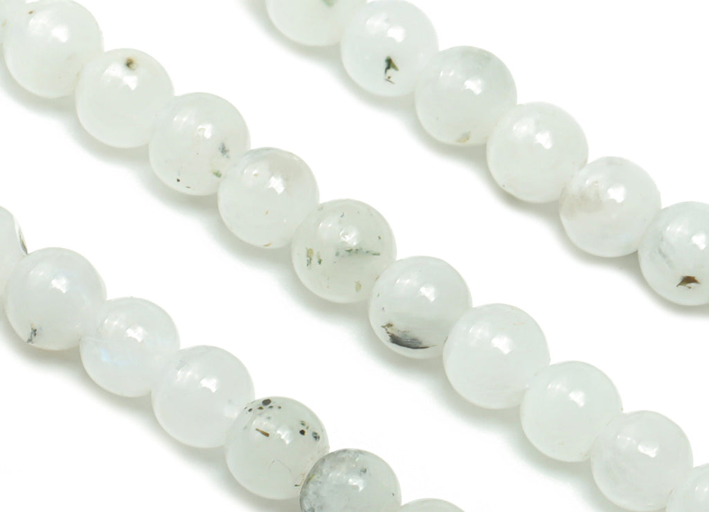 Blue Moonstone Round Beads 4mm - 15.5 inch - Round Gemstone Beads -  Natural Stone Beads - 4x4mm - NS1463 - DOMEDBAZAAR