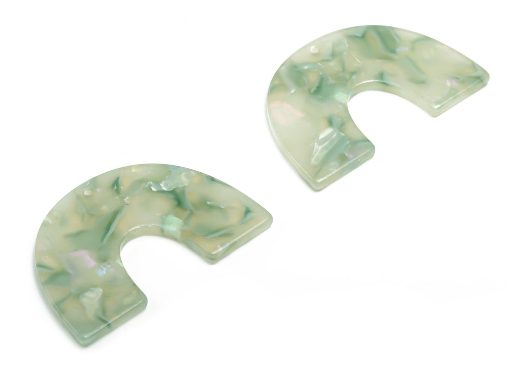 Acetate Semicircle Earring Charms - Acetate U Pendant Findings - Jewelry Supplies - Color Code: A784 - 39.73x25.96x2.51mm - AC2018-A784 - DOMEDBAZAAR
