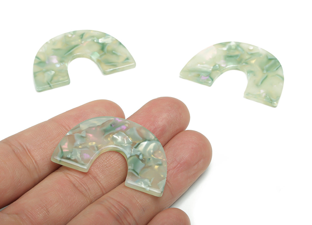 Acetate Semicircle Earring Charms - Acetate U Pendant Findings - Jewelry Supplies - Color Code: A784 - 39.73x25.96x2.51mm - AC2018-A784 - DOMEDBAZAAR