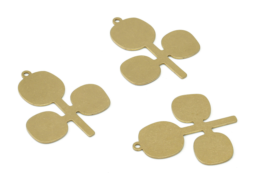 Personalized stamping blank - 3 Rounds Brass Earring Charms - Raw Brass 3 Rounds Pendant - Geometry Pendant - 32.25x27.31x0.64mm - PPA0493 - DOMEDBAZAAR