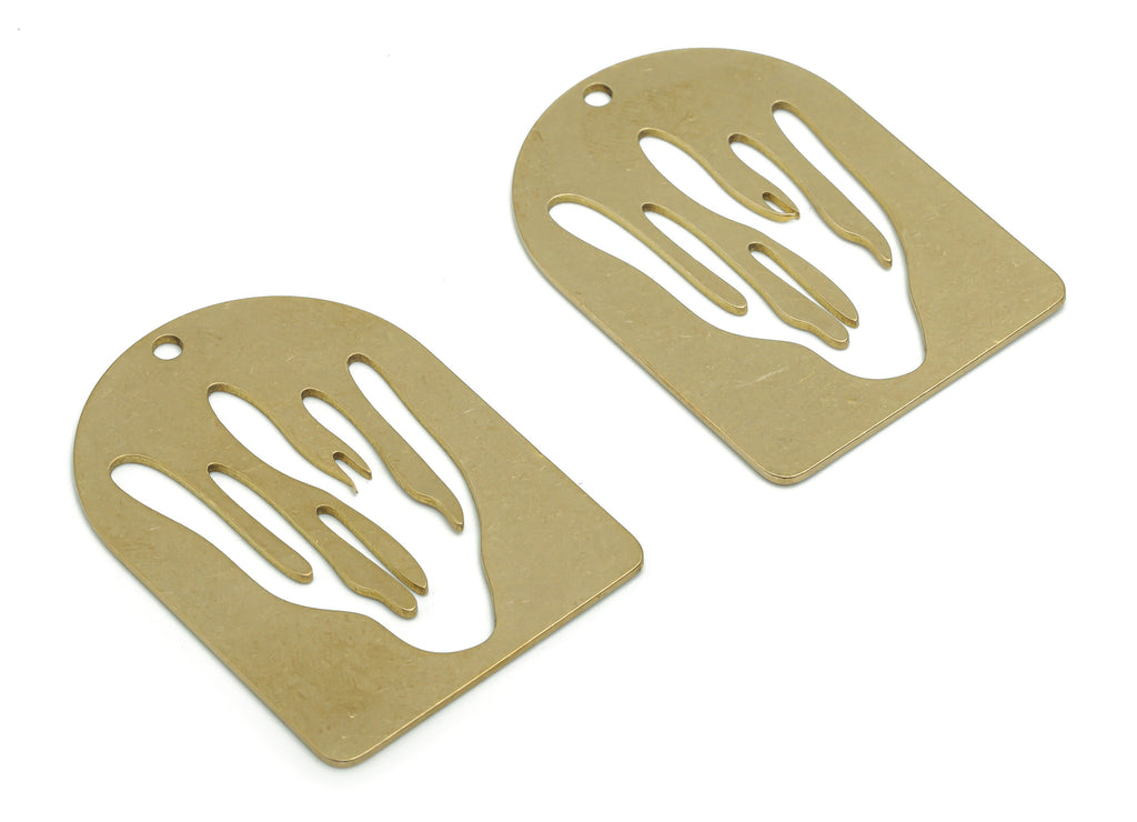 Brass Domed Melting Earring Charms - Raw Brass D Melting Charms - Jewelry Making Supplies - 37.77x27.06x0.75mm - PPA1429 - DOMEDBAZAAR