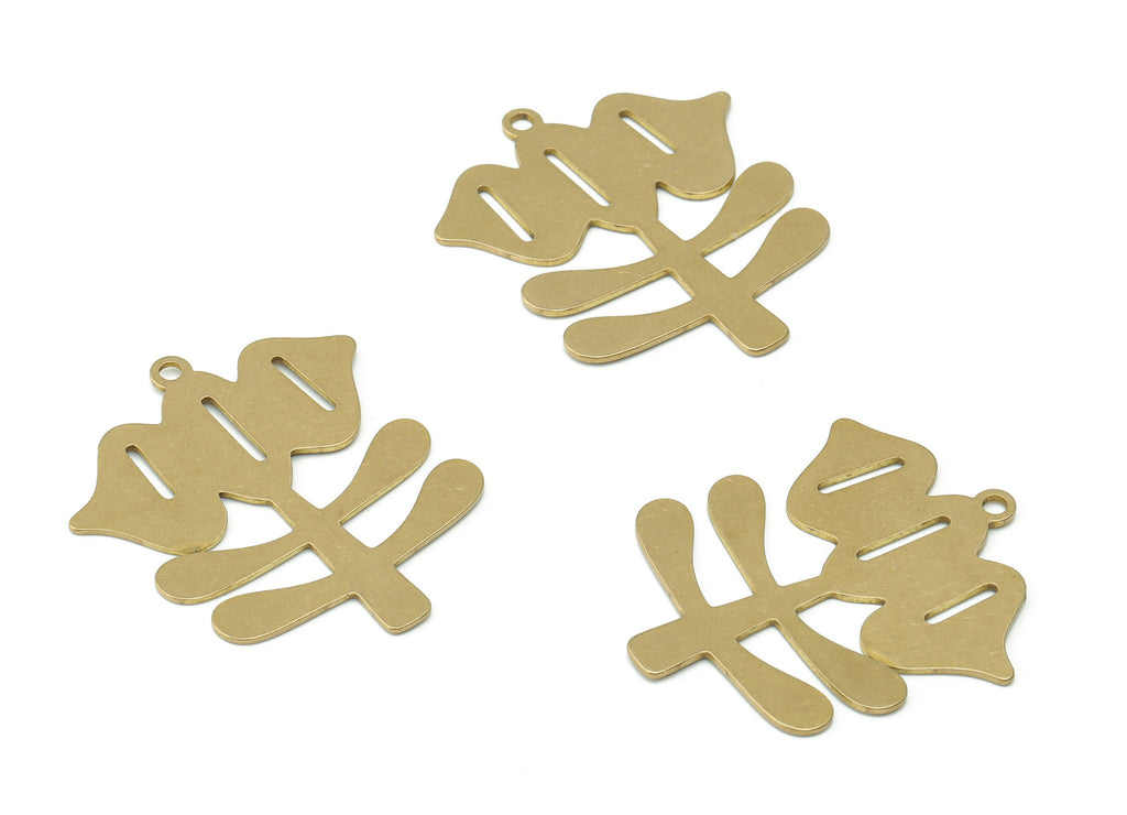 Personalized stamping blank - Brass Cucurbit Earring Charms - Raw Brass Flower Pendant - Jewelry Supplies - 33.8x29.16x0.67mm - PPA0509 - DOMEDBAZAAR