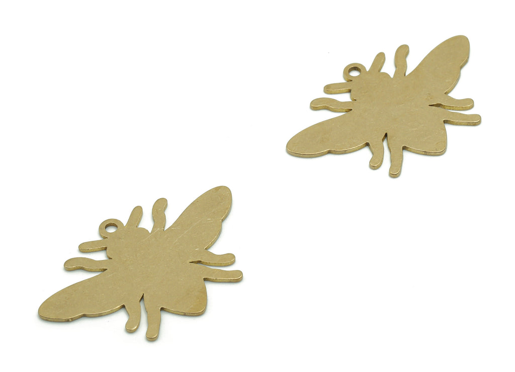 Personalized Stamping Blank - Brass Bee Earring Charms - Raw Brass Bee Pendant - Jewelry Making Supplies - 29.7x19.32x0.67mm - PPA0528 - DOMEDBAZAAR