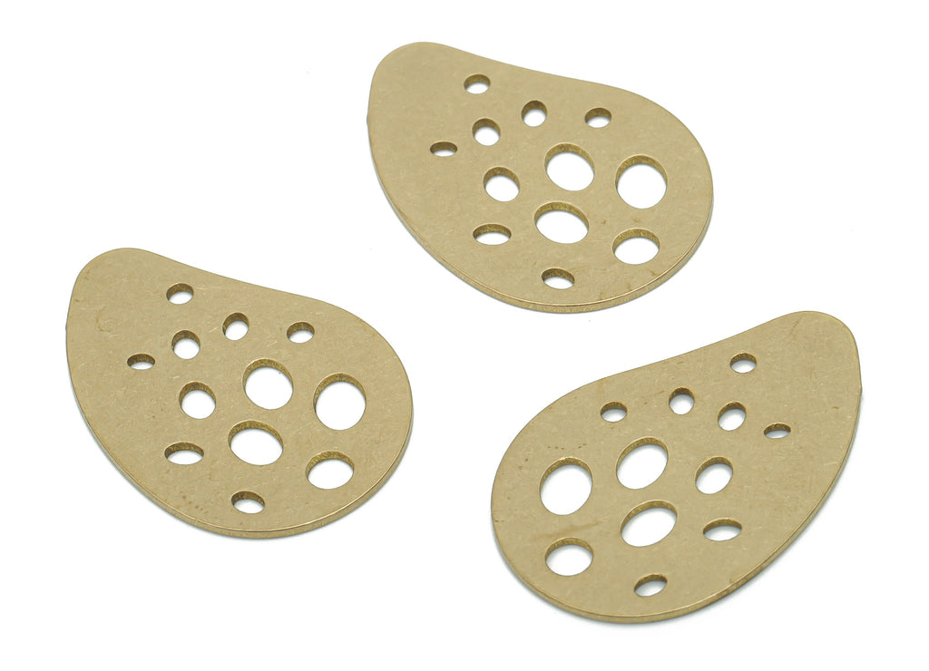 Brass Bubble Geometry Earring Connector - Raw Brass Bubble Irregular Pendant - DIY Jewelry Making Supplies - 29.74x20.19x0.78mm - PPZ0146 - DOMEDBAZAAR