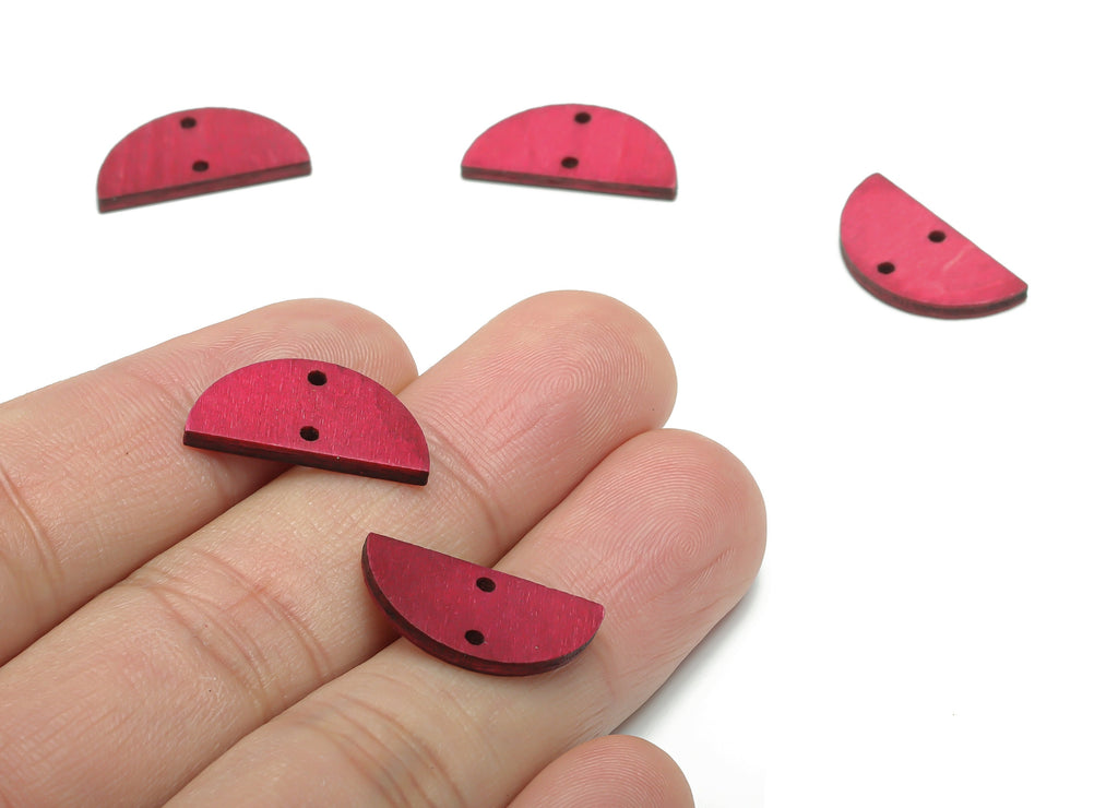 Poplar Plywood Semicircle Earring Connectors - Poplar Plywood Half Moon Pendant - DIY Jewelry Making Supplies - 19.9x10.05x1.9mm - BB1157B - DOMEDBAZAAR