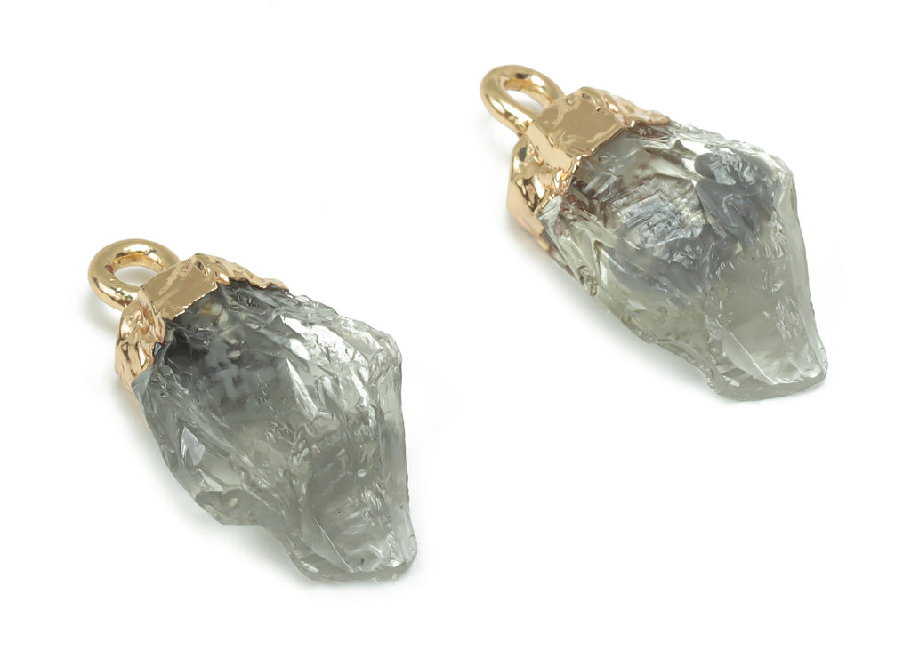 Resin Irregular Earring Charms - Brass Irregular Pendant - Gold Tone Plated Brass – Jewelry Making Supplies - 20.44x11.53x6mm - RC1202A - DOMEDBAZAAR