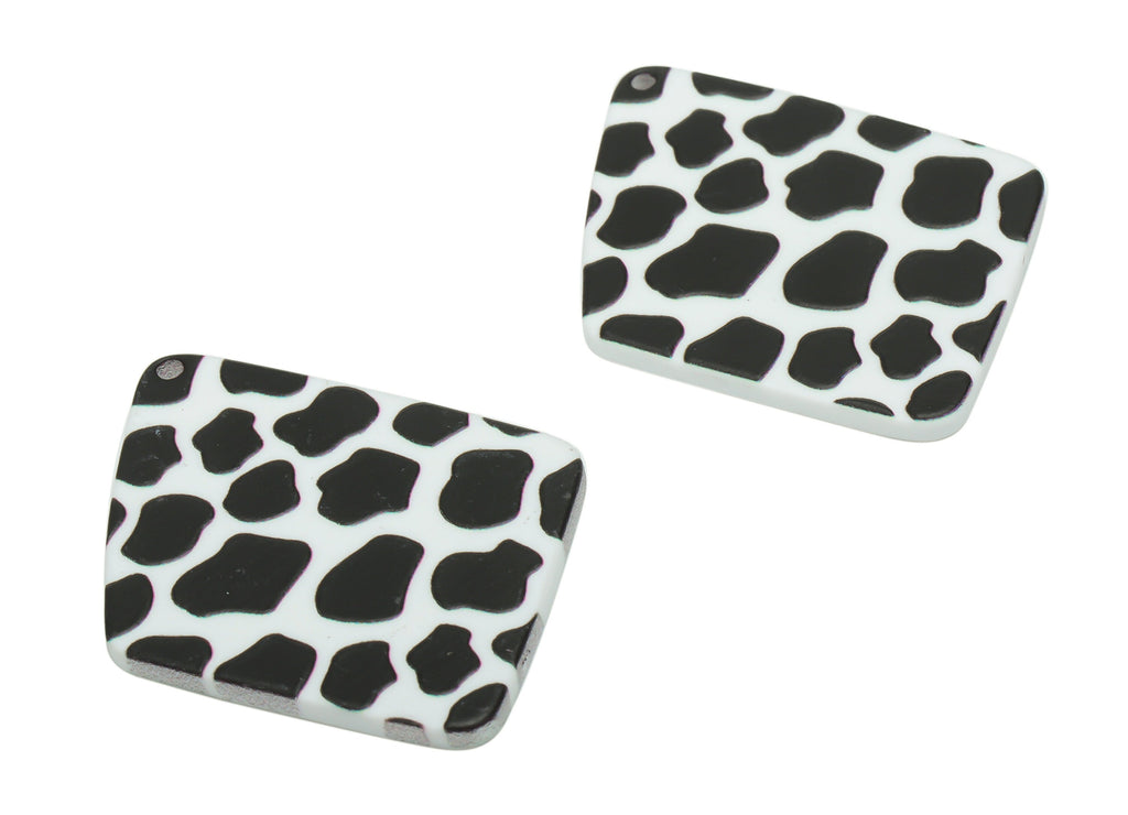 Acrylic Leopard Rhombus Earring Charms - Acrylic Diamond Pendant - Jewelry Making Supplies - 42.54x34.4x2.29mm - AC2436 - DOMEDBAZAAR
