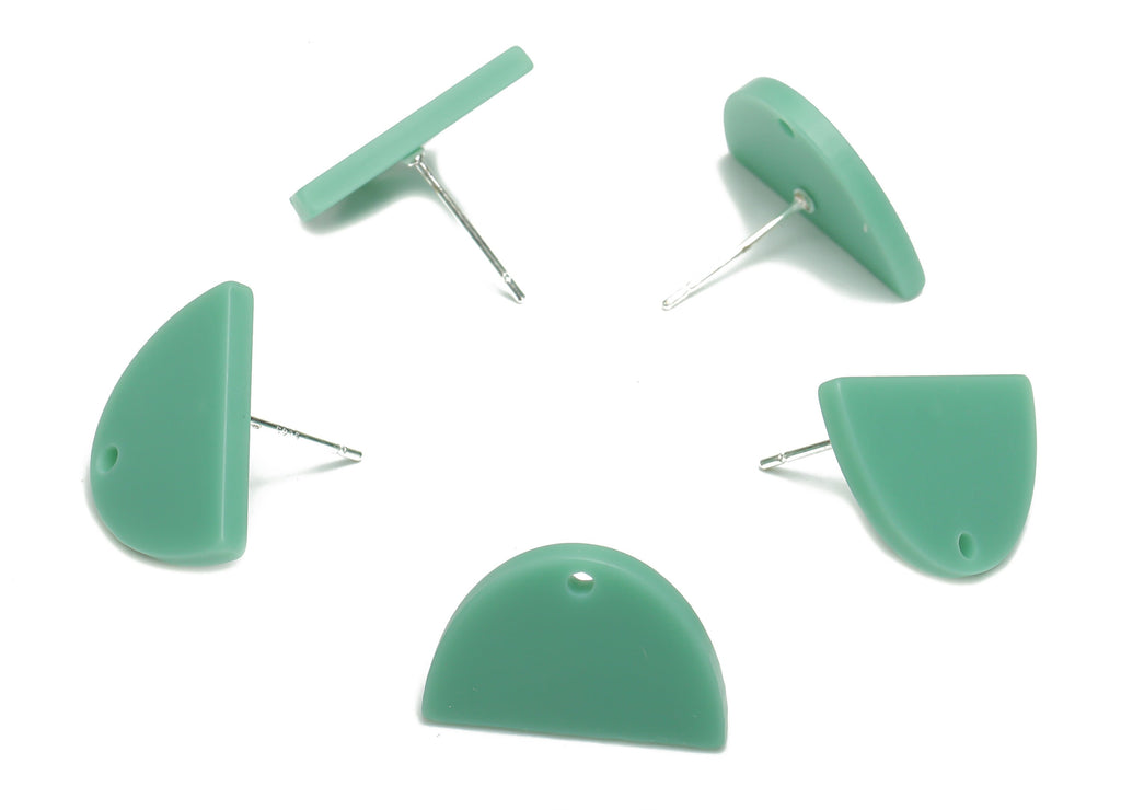 Acrylic Domed Earring Stud – Matte Acrylic D Earring Post - Silver Plated Cupronickel Stud - Jewelry Supplies - 16.61x16.51x2.12mm - AC2427C - DOMEDBAZAAR