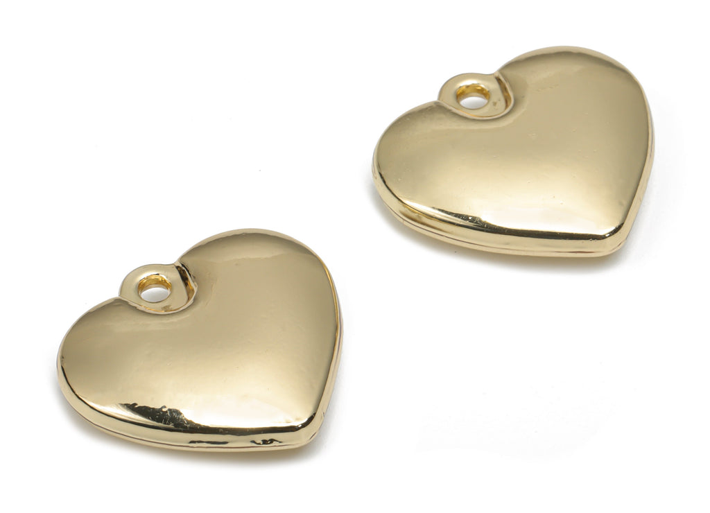 Zinc Alloy Heart Earring Charms - Alloy Heart Pendant - Gold Tone Plated Alloy - Jewelry Making Supplies - 20.3x18.65x5.11mm - ZZ1993 - DOMEDBAZAAR