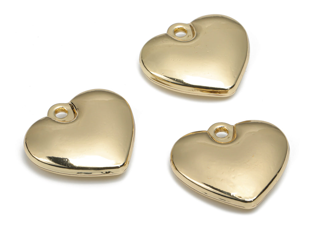 Zinc Alloy Heart Earring Charms - Alloy Heart Pendant - Gold Tone Plated Alloy - Jewelry Making Supplies - 20.3x18.65x5.11mm - ZZ1993 - DOMEDBAZAAR