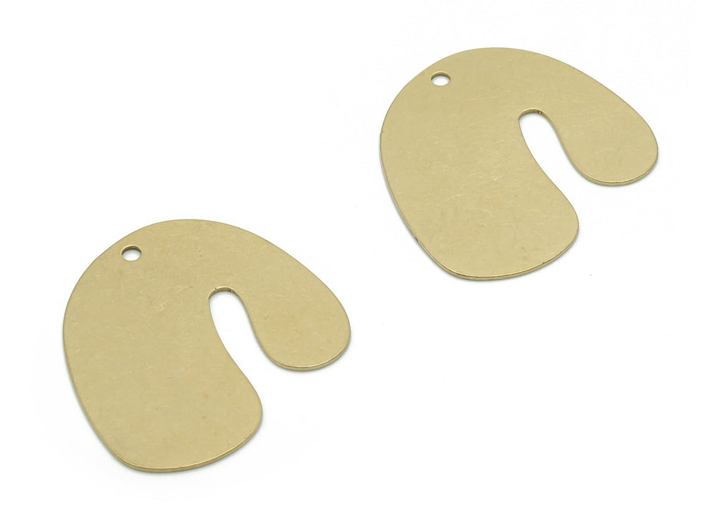 Personalized Stamping Blank - Brass U Earring Charms - Raw Brass Irregular Pendant - Jewelry Making Supplies - 30.9x27.94x0.52mm - PP4972 - DOMEDBAZAAR