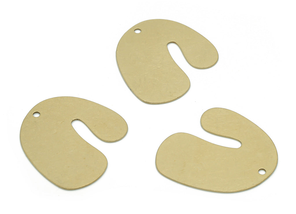 Personalized Stamping Blank - Brass U Earring Charms - Raw Brass Irregular Pendant - Jewelry Making Supplies - 30.9x27.94x0.52mm - PP4972 - DOMEDBAZAAR