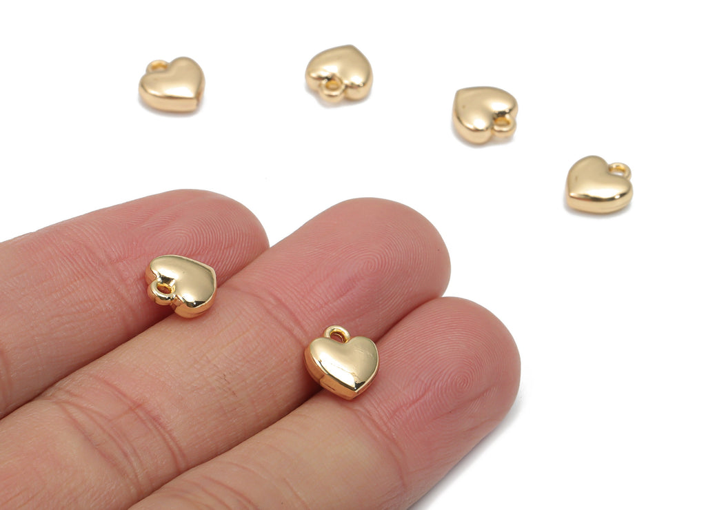 Zinc Alloy Heart Earring Charms - Alloy Heart Pendant - Gold Tone Plated Alloy - Jewelry Making Supplies - 8.42x9.26x3.71mm - ZZ1985 - DOMEDBAZAAR