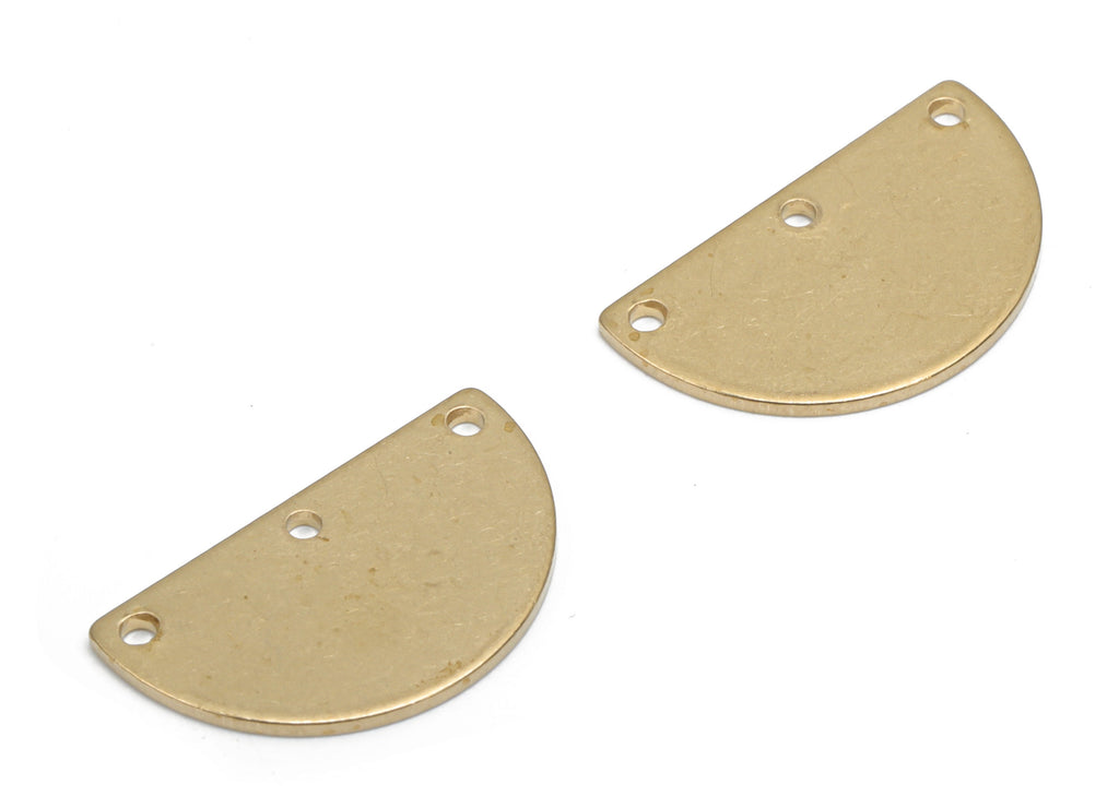 Personalized stamping blank - Brass Semicircle Earring Connector - Raw Brass Half Moon Charms and Pendant - 16.64x9.67x0.75mm - PP5123 - DOMEDBAZAAR