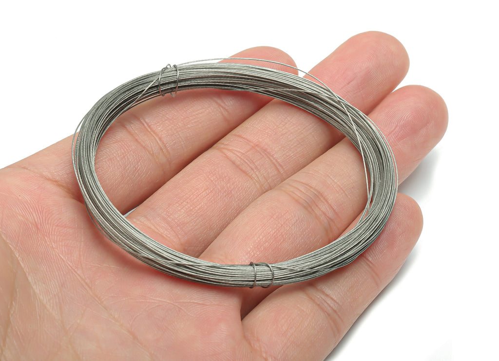 Stainless Steel Beading Wire - 201 Stainless Steel Bead Wire - Bulk Wire Beading - Cord for beaded bracelet - ALL SIZES 22ga 26ga 27ga 28ga - DOMEDBAZAAR