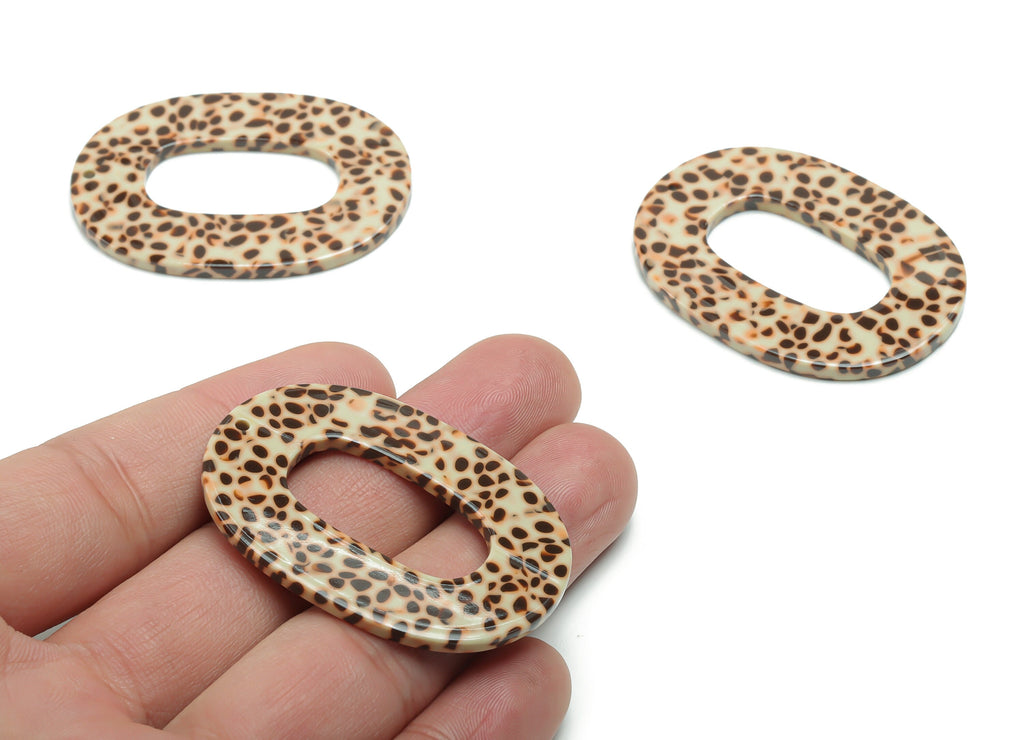 Acetate Oval Earring Charms - Acetate Oval Pendant - Jewellery Making Supplies - Color Code: A789 - 46.93x34.44x2.58mm - AC1065-A789 - DOMEDBAZAAR