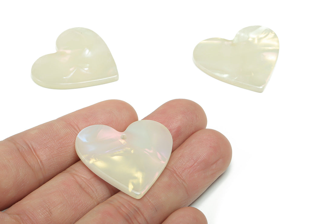 Acetate Heart Earring Charms - Acetate Heart Pendant - Jewelry Making Supplies - Color Code: A786 - 31.96x31.24x2.55mm - AC1431-A786 - DOMEDBAZAAR