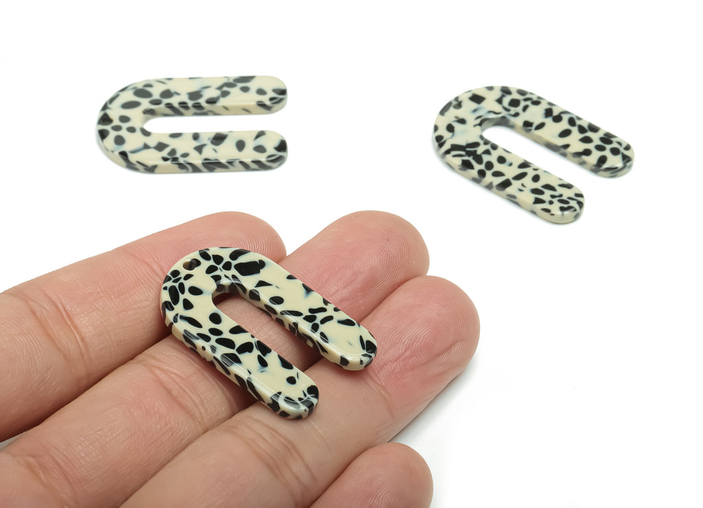 Acetate U Earring Charms - Acetate U Pendant - Jewelry Making Supplies - Color Code:785 - 32.46x21.58x2.44mm - AC1969-A785 - DOMEDBAZAAR