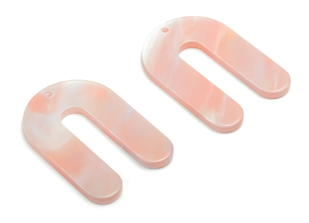 Acrylic U Earring Charms - Acrylic U Pendant - Jewelry Making Supplies - Color Code: A782 - 32.36x21.52x2.34mm - AC1969-A782 - DOMEDBAZAAR