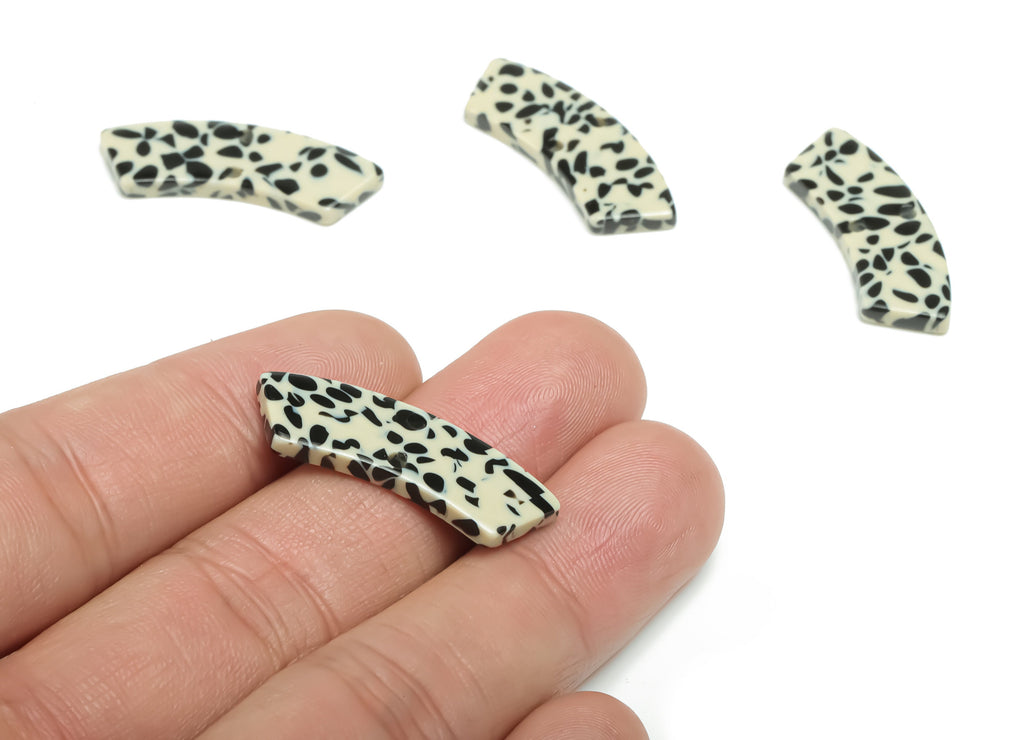 Acetate Earring Charms - Irregular Shaped Connector - Arc Shaped 2 Hole - Jewelry Supplies - Color Code:A785- 30.79x9.84x2.4mm - AC2326-A785 - DOMEDBAZAAR