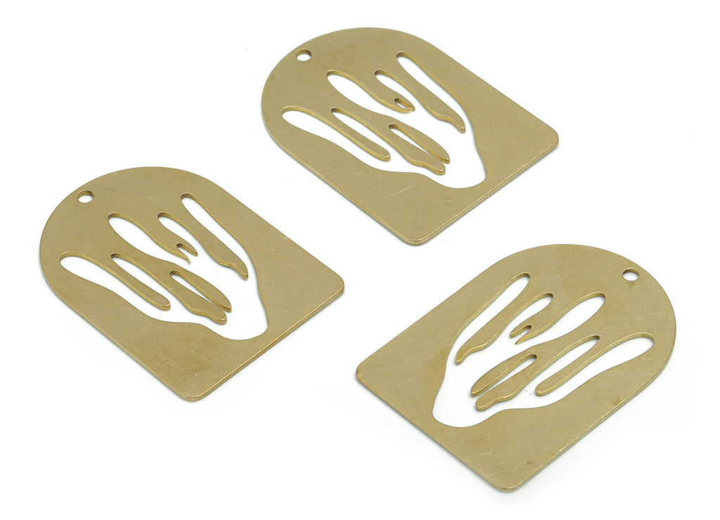 Brass Domed Melting Earring Charms - Raw Brass D Melting Charms - Jewelry Making Supplies - 37.77x27.06x0.75mm - PPA1429 - DOMEDBAZAAR