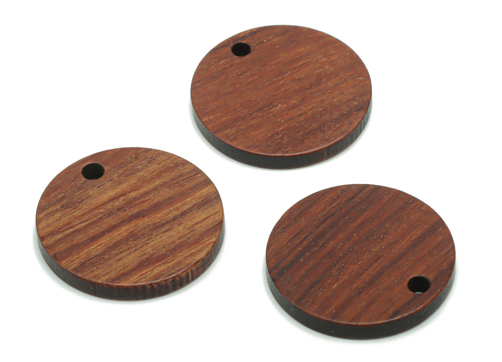 Natural Wooden Round Earring Charms - Circle Pendant - DIY Jewelry Making Supplies - 19.48x19.48x2.48mm - BB1142 - DOMEDBAZAAR