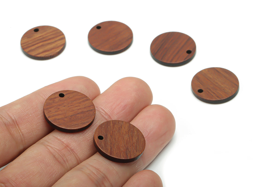 Natural Wooden Round Earring Charms - Circle Pendant - DIY Jewelry Making Supplies - 19.48x19.48x2.48mm - BB1142 - DOMEDBAZAAR