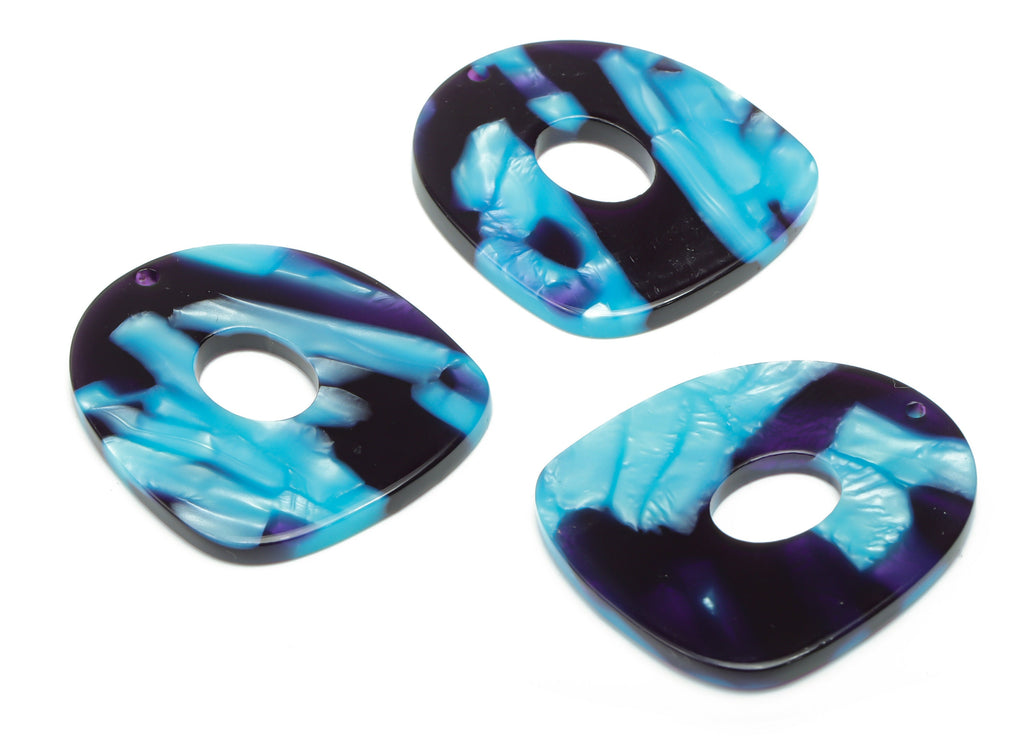 Acetate Geometry Earring Charms - Acetate Oval Pendant - Jewelry Making Supplies - Color Code: A800 - 34.71x29.79x2.8mm - AC2394-A800 - DOMEDBAZAAR