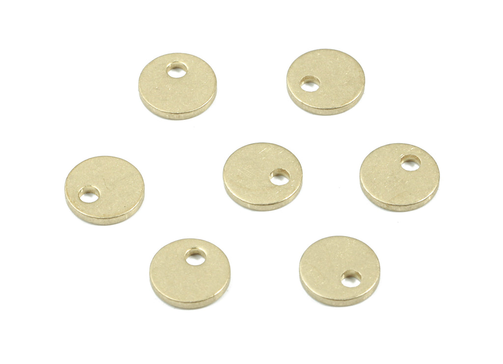 Brass Mini Circle Earring Charms  - Raw Brass Mini Round Pendant - Jewelry Making Supplies - 5.48x5.48x0.79mm - PP3468 - DOMEDBAZAAR
