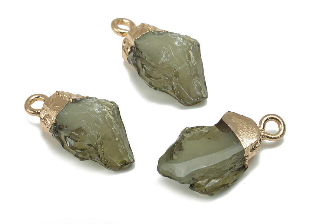 Resin Irregular Earring Charms - Brass Irregular Pendant - Gold Tone Plated Brass – Jewelry Making Supplies - 20.61x11.24x6.13mm - RC1202B - DOMEDBAZAAR