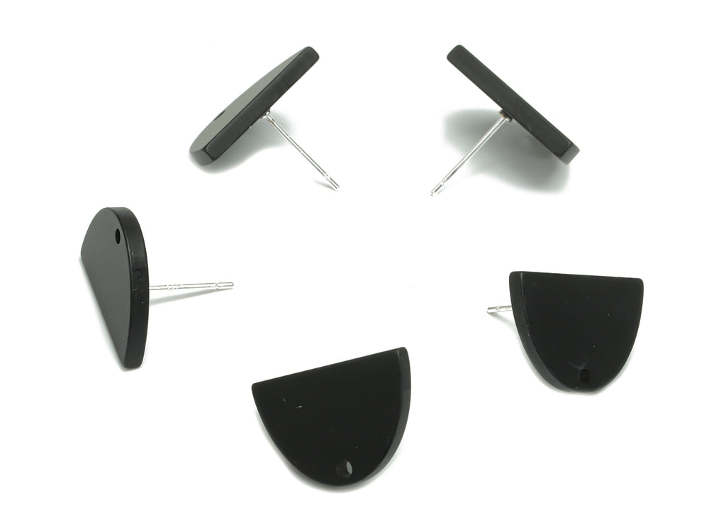 Acrylic Domed Earring Stud – Matte Acrylic D Earring Post - Silver Plated Cupronickel Stud - Jewelry Supplies - 16.61x16.51x2.12mm - AC2427D - DOMEDBAZAAR