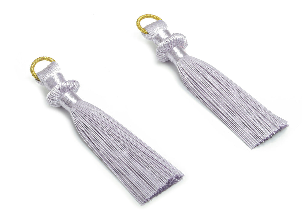 Silky Tassel Earring With Loop - Lilac Earring Tassels  - Luxe Tassel - Boho Tassel - Jewelry Making Supplies - 77.3x13.15x6.38mm - TS1129F - DOMEDBAZAAR