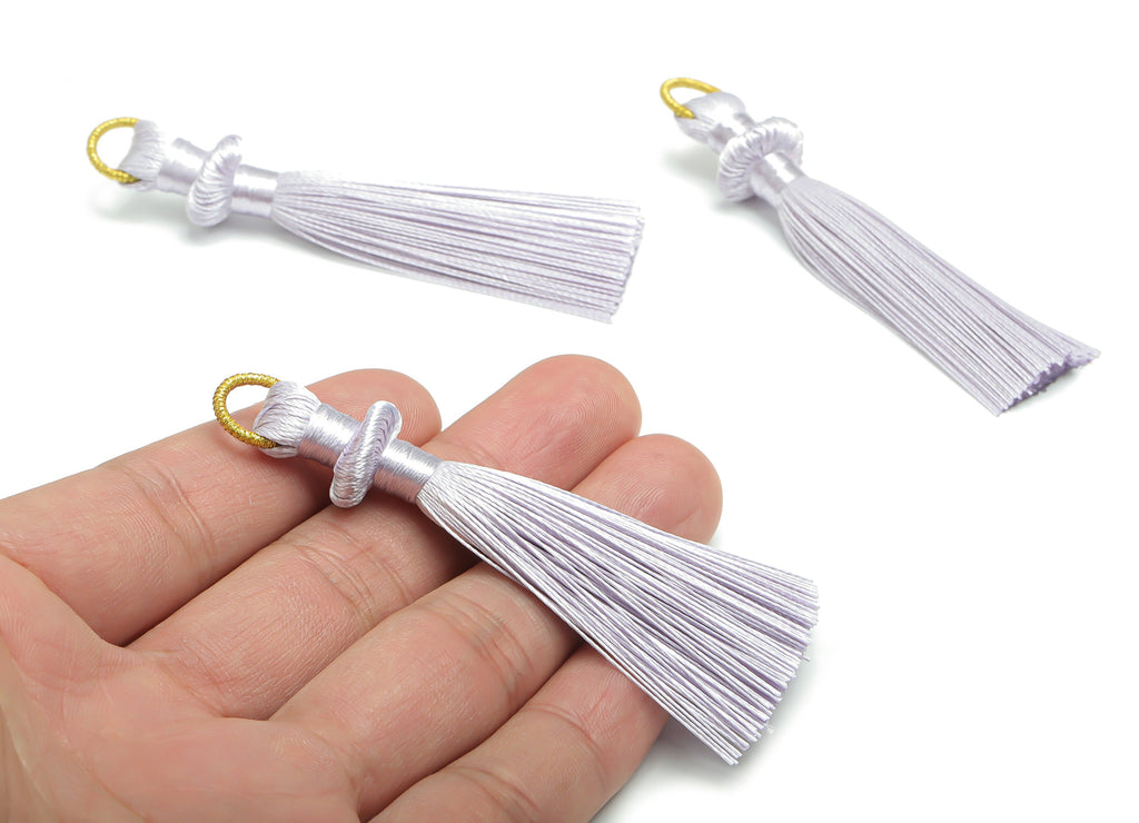 Silky Tassel Earring With Loop - Lilac Earring Tassels  - Luxe Tassel - Boho Tassel - Jewelry Making Supplies - 77.3x13.15x6.38mm - TS1129F - DOMEDBAZAAR
