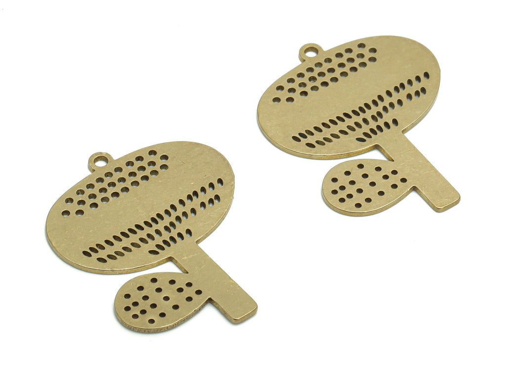 Brass Bubble Flower Earring Charms - Raw Brass Key Tree Pendant - Jewelry Making Supplies - 35.81x28.4x0.92mm - PPA2347 - DOMEDBAZAAR