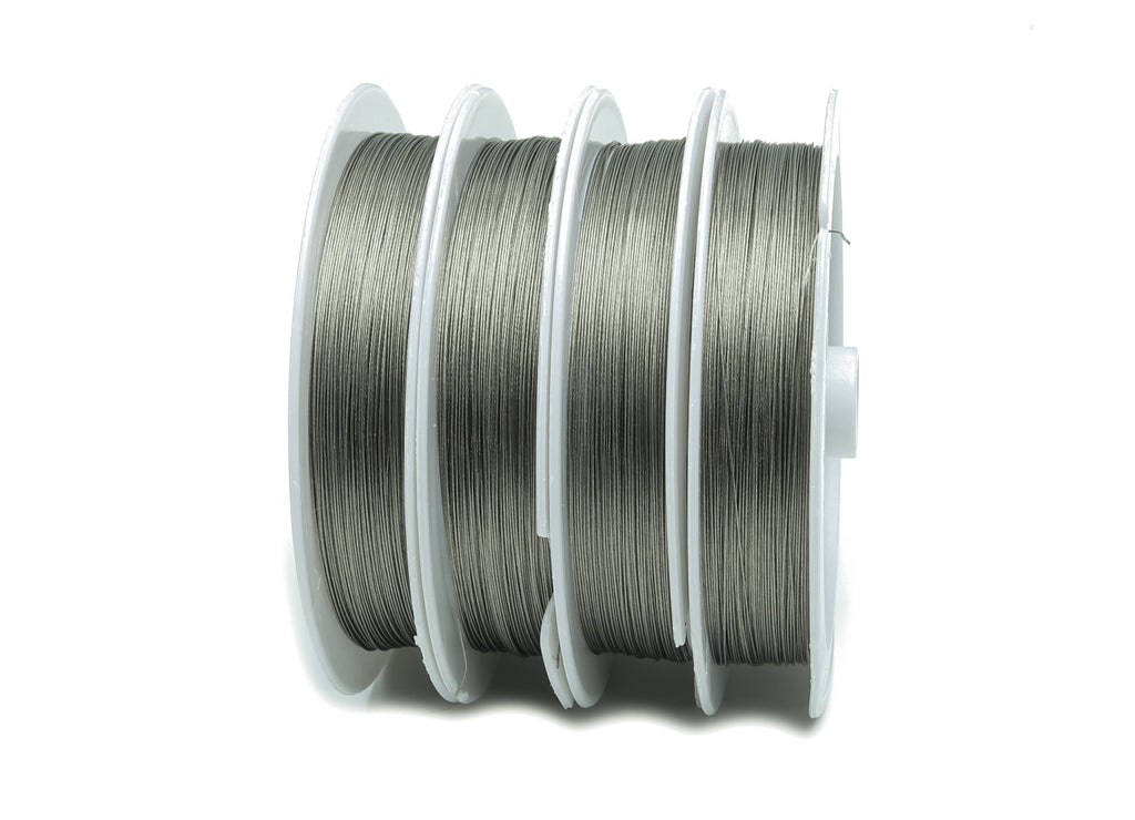 Stainless Steel Beading Wire - 201 Stainless Steel Bead Wire - Bulk Wire Beading - Cord for beaded bracelet - ALL SIZES 22ga 26ga 27ga 28ga - DOMEDBAZAAR