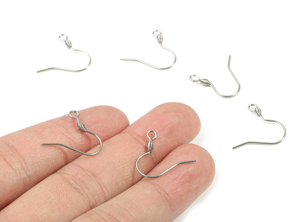 Stainless Steel Earring Hook - 304 Stainless Steel Ear Wires - Earring Findings - Jewelry Supplies - 15.8x13.35mm - SS1164 - DOMEDBAZAAR
